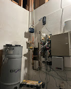 Utility room plumbing with BEAM central vacuum system